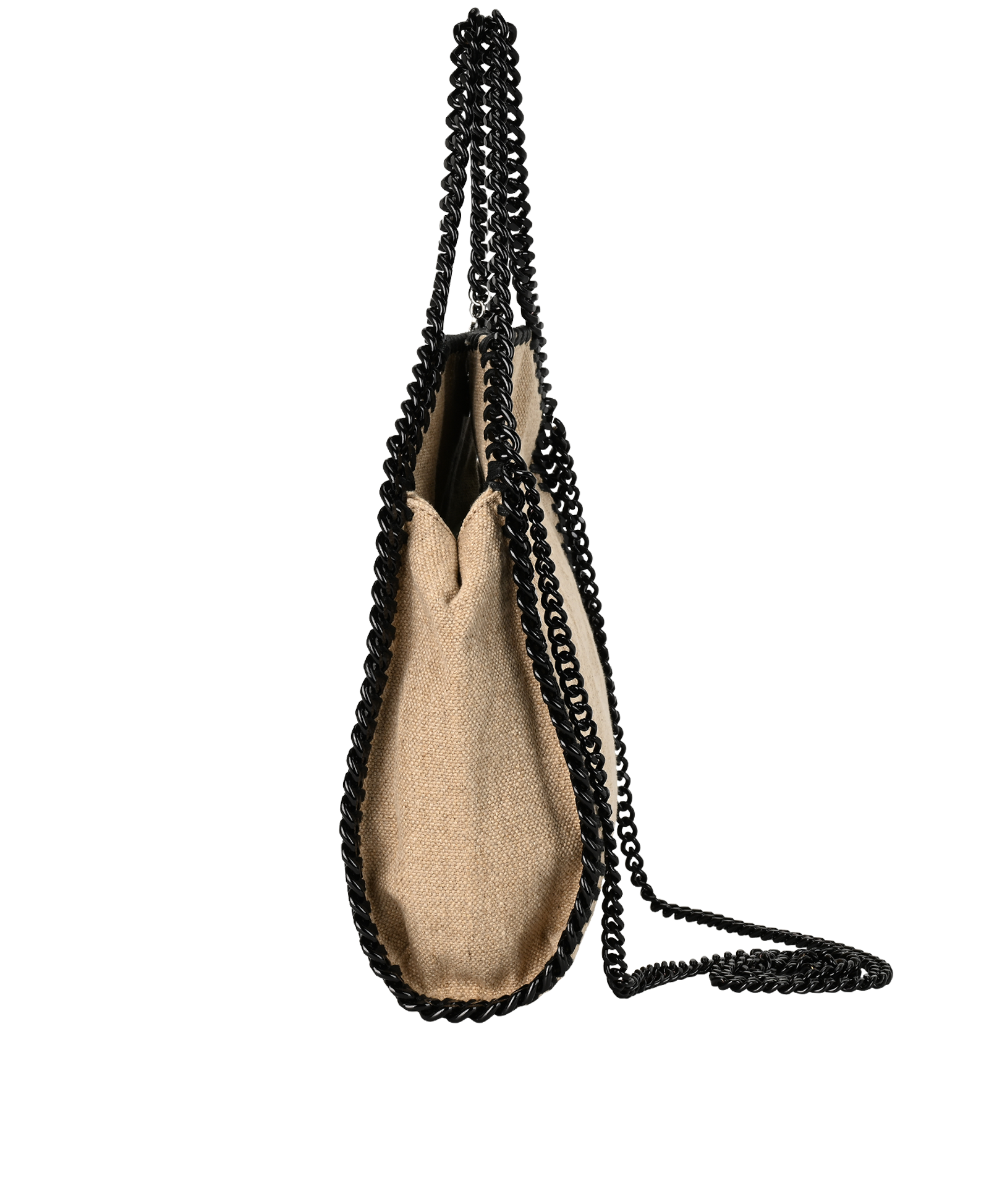 Tiny Falabella Tote, &pound;350, Handbags, Beige, Cotton/Linen, Bottom view